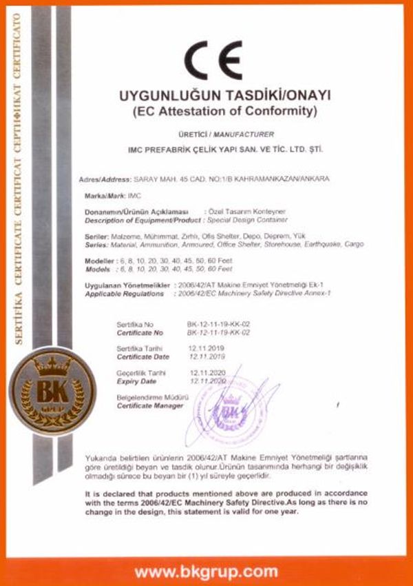 IMC International Mobile Construction Certificates